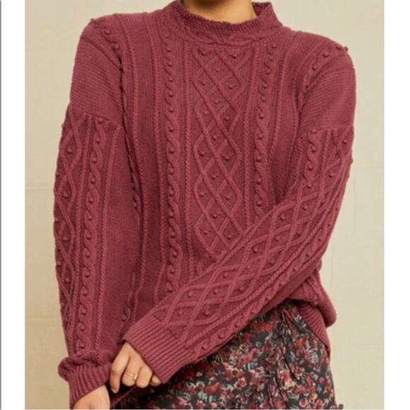 Amour Vert Demiah Organic Cotton Sweater in Zinfandel - Picture 1 of 7